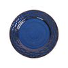 Saphir - Round Plate 25cm - Dĩa tròn 25cm vành tre đan xanh viền nâu