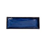  Saphir - Rectangular Plate 40 x 14.5cm - Dĩa chữ nhật 40 x 14.5cm xanh viền nâu 