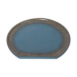  Aphrodite - Round Flat Plate 22cm - Dĩa tròn vành đứng cắt góc 22cm xanh ngọc bích viền nâu (matte) 