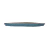  Aphrodite - Round Flat Plate 22cm - Dĩa tròn vành đứng cắt góc 22cm xanh ngọc bích viền nâu (matte) 