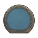  Aphrodite - Round Flat Plate 22cm - Dĩa tròn vành đứng cắt góc 22cm xanh ngọc bích viền nâu (matte) 