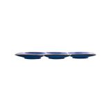  Saphir - 3-compartment Plate 44 x 16cm - Dĩa 3 ngăn 44 x 16cm xanh viền nâu 