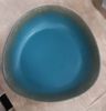 Aphrodite - Triangle Plate 26.5cm - Dĩa tam giác 26.5cm xanh ngọc bích viền nâu (matte)