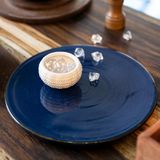  Saphir - Show Plate 30.5cm - Dĩa bằng 30.5cm xanh viền nâu 