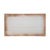  Ariel - Rectangular Plate 33 x 18cm - Dĩa chữ nhật phẳng 33 x 18cm xanh ngọc viền nâu (matte) (Sandy collection) 