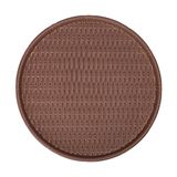  Cocoa - Round Flat Plate 22cm - Dĩa tròn vành đứng đan tre 22cm nâu trổ (matte) (Bamboo collection) 