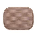  Cocoa - Rectangular Plate 30cm - Dĩa chữ nhật đan tre có viền 30cm nâu trổ (matte) (Bamboo collection) 