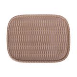  Cocoa - Rectangular Plate 25cm - Dĩa chữ nhật đan tre có viền 25cm nâu trổ (matte) (Bamboo collection) 