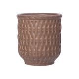  Cocoa - Mug 8 x 9cm - Ly nước đan tre 8 x 9cm nâu trổ (matte) (Bamboo collection) 