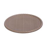  Cocoa - Round Plate 16cm - Dĩa tròn đan tre 16cm nâu trổ (matte) (Bamboo collection) 