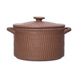  Cocoa - Bowl w/ Lid 21cm - Thố tròn có nắp 21cm nâu trổ (matte) (Bamboo collection) 