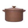 Cocoa - Bowl w/ Lid 21cm - Thố tròn có nắp 21cm nâu trổ (matte) (Bamboo collection)