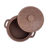  Cocoa - Bowl w/ Lid 21cm - Thố tròn có nắp 21cm nâu trổ (matte) (Bamboo collection) 