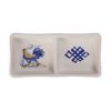 Cream - 2-compartment Sauce Dish 12 x 6cm - Dĩa 2 ngăn nhỏ 12 x 6cm Sắc Màu Thôn Quê (Le Coq collection)