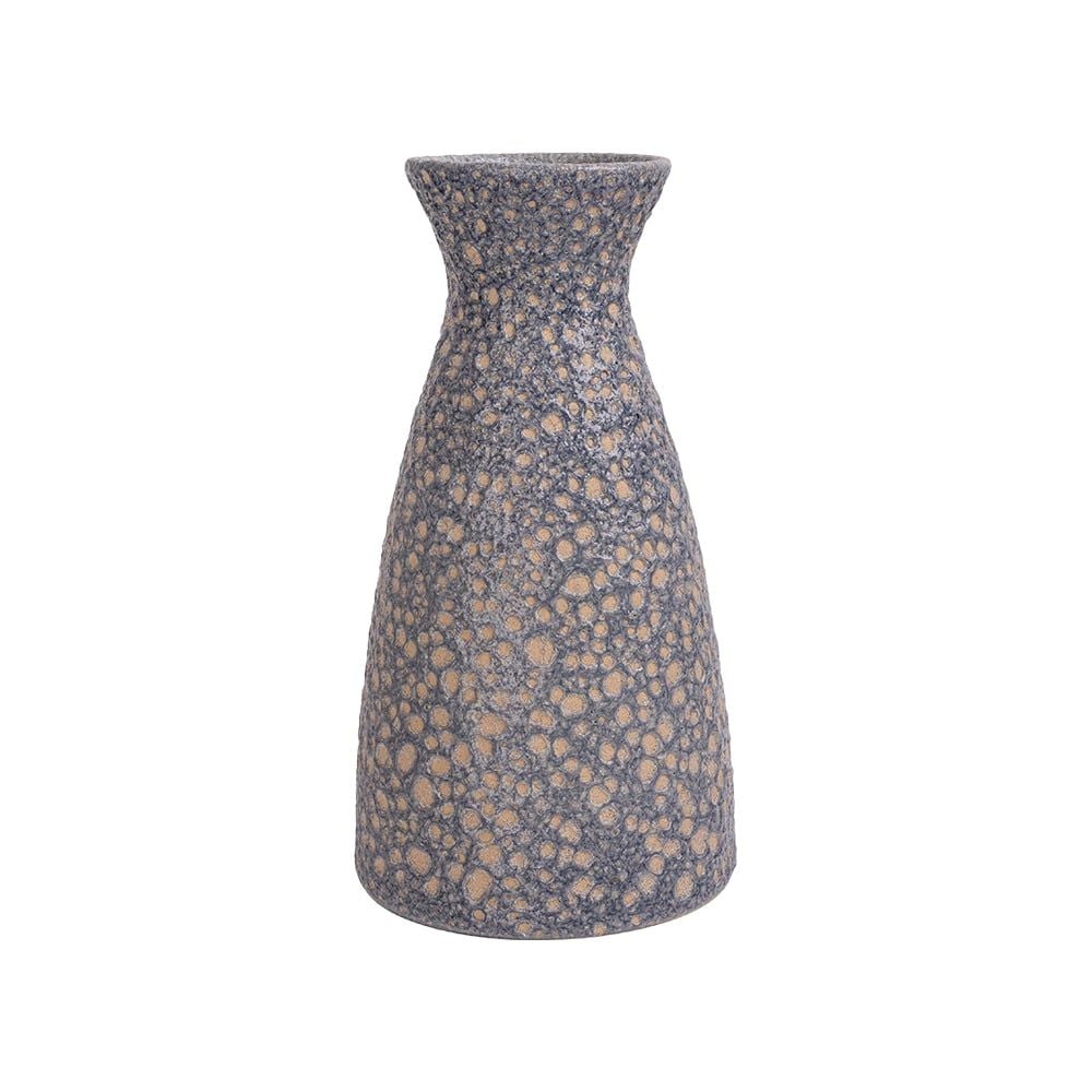  Vase_Bình hoa bầu cổ túm miệng loe 30 x 10.5cm san hô xanh 