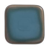  Aphrodite - Square Flat Plate 30cm - Dĩa vuông vành đứng 30cm xanh ngọc bích viền nâu (matte) 