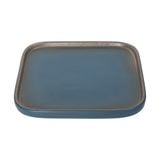  Aphrodite - Square Flat Plate 30cm - Dĩa vuông vành đứng 30cm xanh ngọc bích viền nâu (matte) 