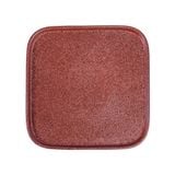  Terracotta - Square Flat Plate 22cm - Dĩa vuông vành đứng 22cm tử sa phun kem 