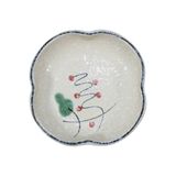  Blanche - Sauce Dish 9.5 x 2cm - Chén chấm bóp 4 cánh 9.5 x 2cm phun vẽ lá 