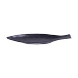  Noir - Long Fish Plate 40.5cm - Dĩa cá dài 40.5cm đen không vệt 