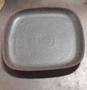 Terracotta - Square Coup Plate 28cm - Dĩa vuông 28cm tử sa phun xanh rêu