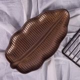  Ancient - Banana Leaf Plate 37cm - Dĩa lá chuối cạn 37cm nâu đồng 