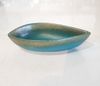 Aphrodite - Leaf Plate 23 x 11cm - Dĩa chiếc lá 23 x 11cm xanh ngọc bích viền nâu (matte)
