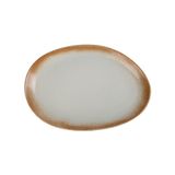  Ariel - Oval Plate 42 x 27cm - Dĩa oval 42 x 27cm xanh ngọc viền nâu (matte) (Sandy collection) 