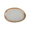 Ariel - Oval Plate 42 x 27cm - Dĩa oval 42 x 27cm xanh ngọc viền nâu (matte) (Sandy collection)