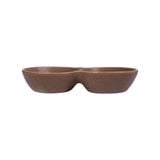  Cocoa - 2-compartment Sauce Dish 15.5 x 8.5cm - Chén chấm 2 ngăn 15.5 x 8.5cm nâu trổ (matte) 