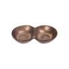  Ancient - 2-compartment Sauce Dish 15.5 x 8.5cm - Chén chấm 2 ngăn 15.5 x 8.5cm nâu đồng 