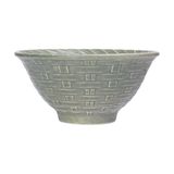  Chlorite - Rice Bowl 13 x 6.5cm - Chén cơm đan tre 13 x 6.5cm xanh lá đậm trổ (matte) (Bamboo collection) 