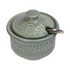  Chlorite - Condiment Pot w/ Lid 9 x 6cm - Hũ gia vị đan tre 9 x 6cm xanh lá đậm trổ (matte) (Bamboo collection) 