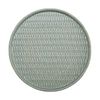 Chlorite - Round Flat Plate 22cm - Dĩa tròn vành đứng đan tre 22cm xanh lá đậm trổ (matte) (Bamboo collection)