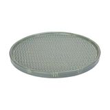  Chlorite - Round Flat Plate 22cm - Dĩa tròn vành đứng đan tre 22cm xanh lá đậm trổ (matte) (Bamboo collection) 