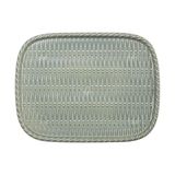  Chlorite - Rectangular Plate 21cm - Dĩa chữ nhật đan tre có viền 21cm xanh lá đậm trổ (matte) (Bamboo collection) 