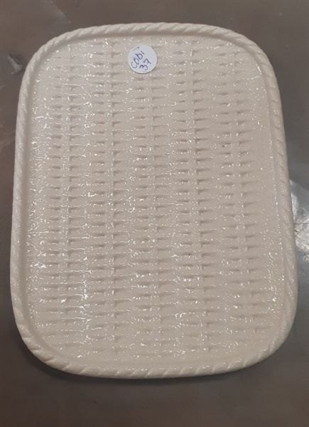  Beige - Rectangular Plate 30cm - Dĩa chữ nhật đan tre 30cm màu be (Bamboo collection) 