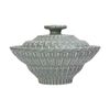  Chlorite - Bowl w/ Lid 18cm - Thố có nắp 18cm xanh lá đậm trổ (matte) (Bamboo collection) 