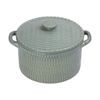 Chlorite - Bowl w/ Lid 21cm - Thố tròn có nắp 21cm xanh lá đậm trổ (matte) (Bamboo collection)