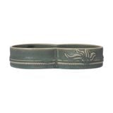  Chlorite - 2-compartment Sauce Dish 16.5cm - Dĩa đôi lóng tre 16.5cm xanh lá đậm trổ (matte) (Bamboo collection) 