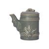 Chlorite - Soy Sauce Pot w/ Lid 10cm - Bình tương lóng tre có nắp 10cm xanh lá đậm trổ (matte) (Bamboo collection)