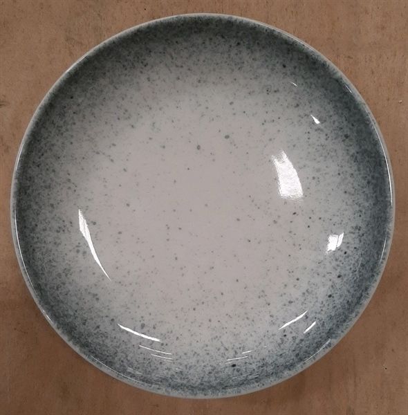  Universe - Round Coup Plate 20cm - Dĩa ảo 20cm trắng phun viền đen 