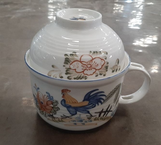  Bowl w/ Lid 13cm - Thố có nắp có quai 13cm Sắc Màu Thôn Quê (Le Coq collection) 