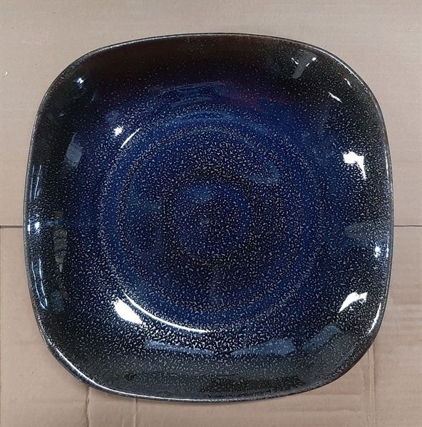  Saphir - Plate 26 x 4cm - Dĩa 26 x 4cm xanh viền nâu kim sa (Sparkling collection) 