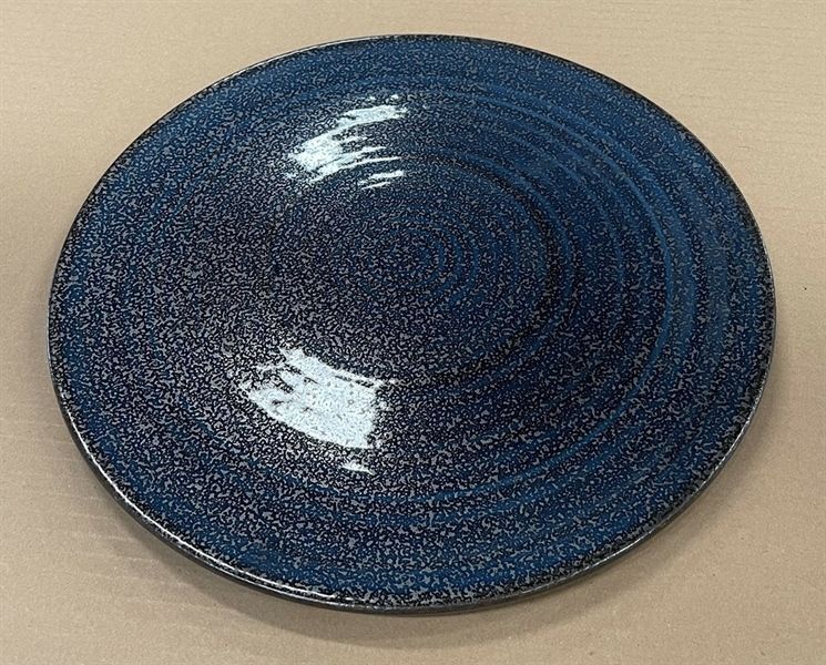  Saphir - Show Plate 30.5cm - Dĩa bằng 30.5cm xanh viền nâu kim sa (Sparkling collection) 