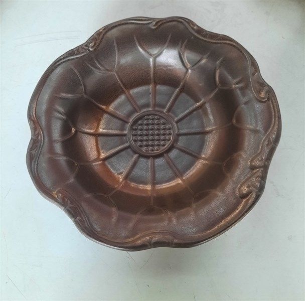  Ancient - Bowl 27cm - Tô trẹt miệng dúng sen 27cm nâu đồng 