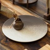  Show Plate 26cm - Dĩa bằng 26cm trắng nâu 