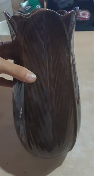  Vase_Bình hoa tulip 23cm nâu trầm 