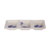  Cream - 3-Compartment Sauce Dish 19.6 x 6.6 x 2.7cm - Dĩa chấm 3 ngăn 19.6 x 6.6 x 2.7cm The Nón Lá (Bonjour Vietnam) 