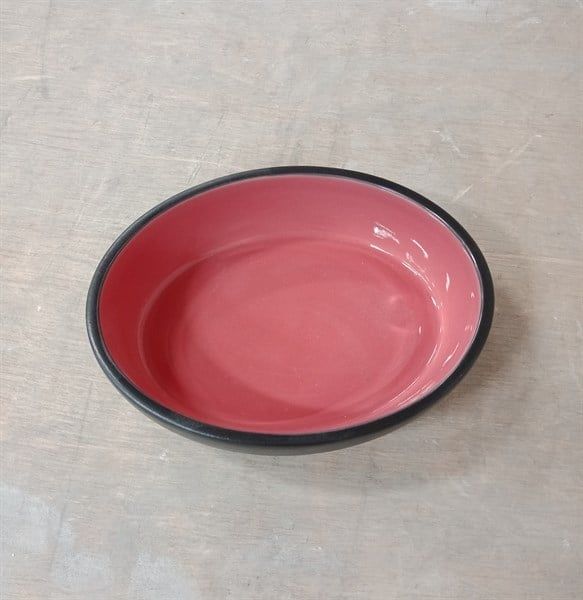  Oval Bowl 16 x 4.5cm - Tô oval 16 x 4.5cm đen lòng đỏ 